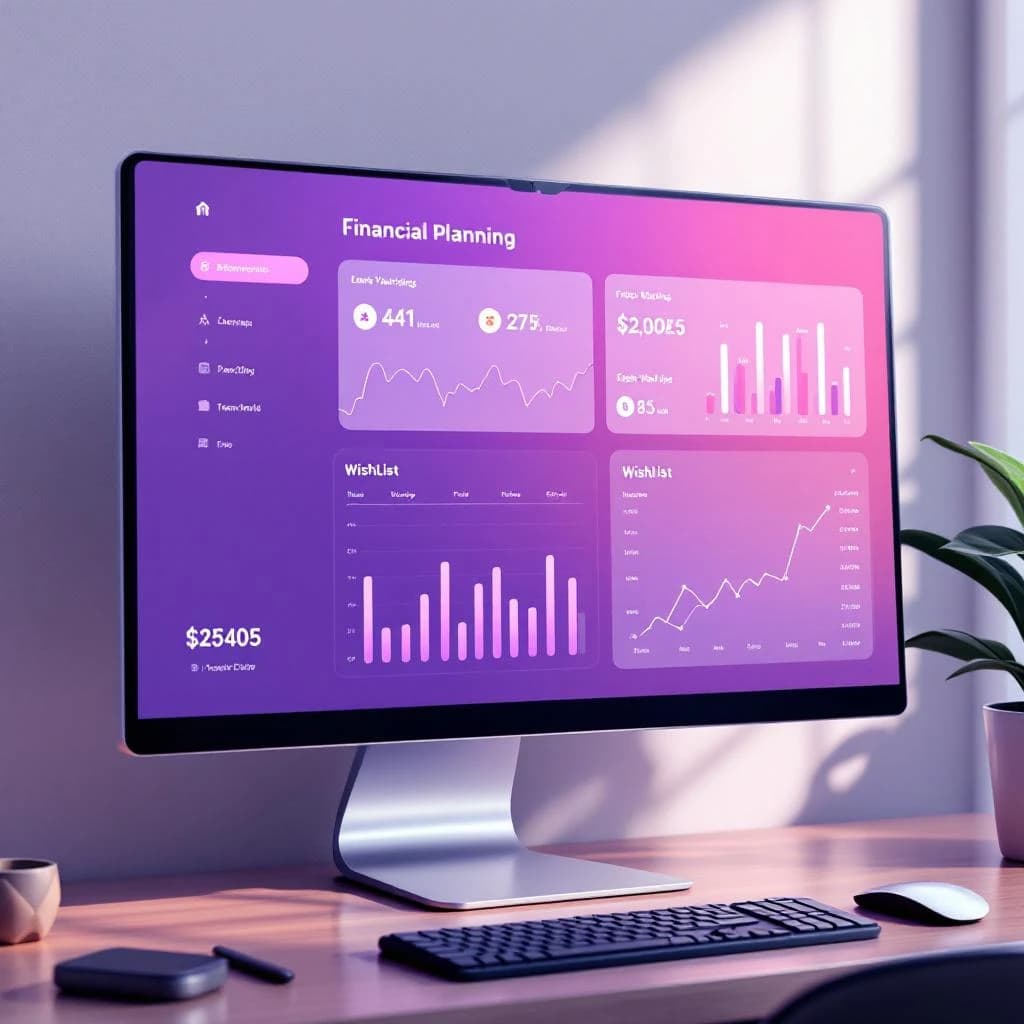 Financial planning dashboard mockup